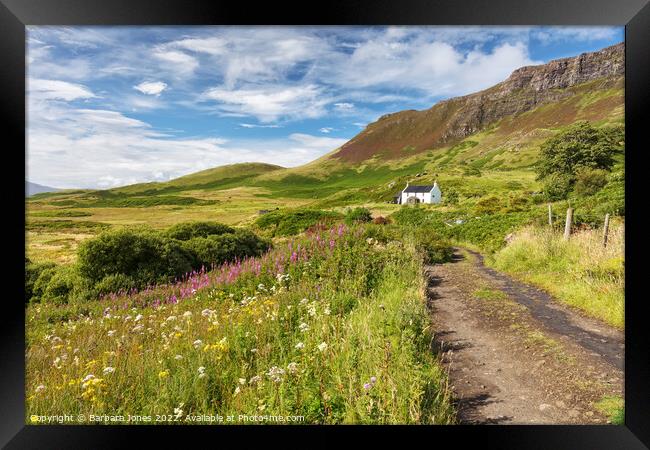 Howlin House A Summer Meadow on the Isle of Eigg Framed Print by Barbara Jones