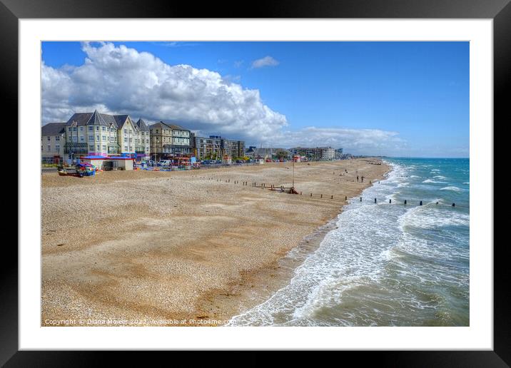 Bognor Regis Sea Front and Promenade Framed Mounted Print by Diana Mower