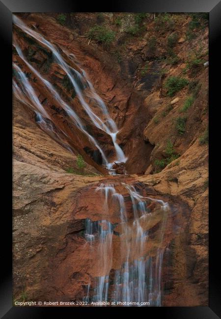 Colorado Seven Falls water fall closeup Framed Print by Robert Brozek