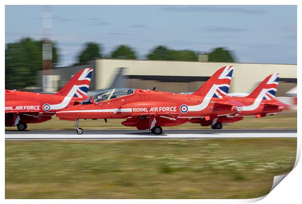 Red Arrows Rolling Print by J Biggadike