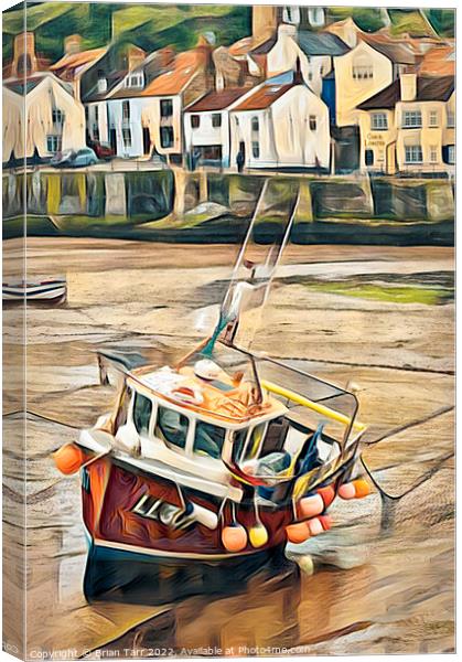 Staithes Fishing Boat Canvas Print by Brian Tarr