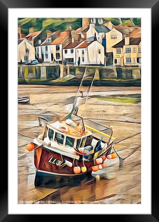 Staithes Fishing Boat Framed Mounted Print by Brian Tarr