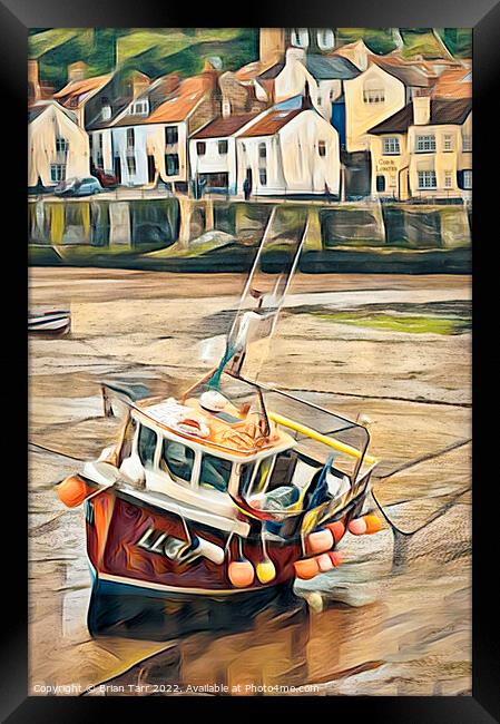 Staithes Fishing Boat Framed Print by Brian Tarr
