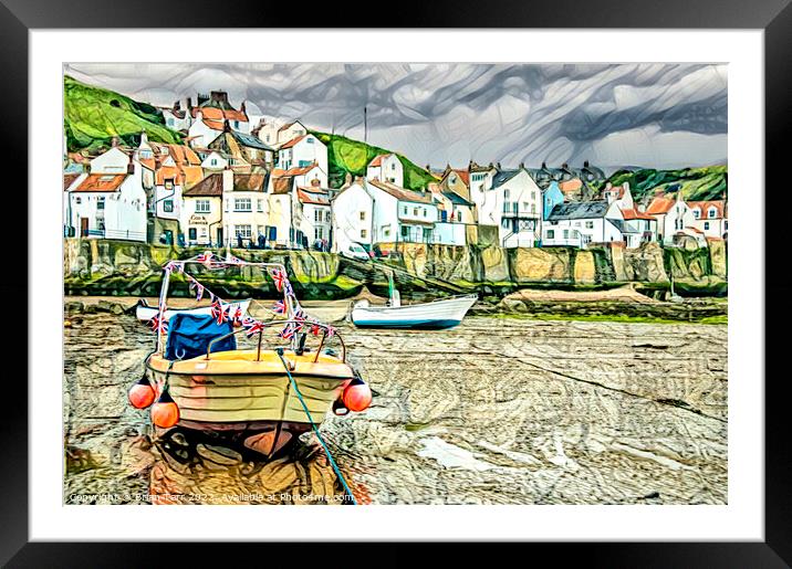 Staithes Seafront Framed Mounted Print by Brian Tarr