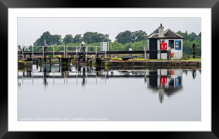 Bowling Harbour Basin Locks Framed Mounted Print by George Robertson