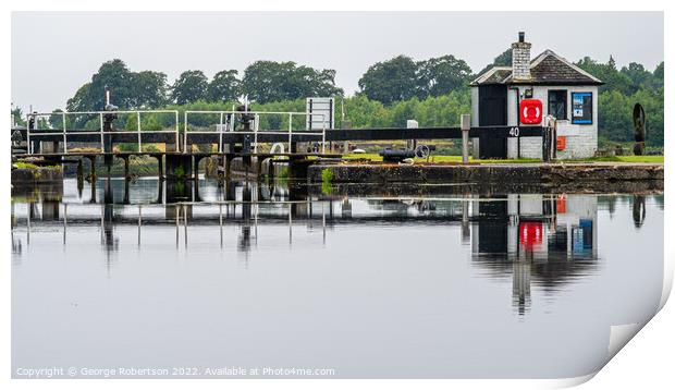 Bowling Harbour Basin Locks Print by George Robertson