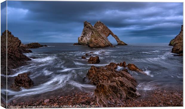Bow Fiddle Rock at Portknockie Canvas Print by George Robertson