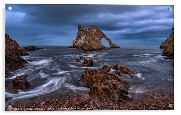 Bow Fiddle Rock at Portknockie Acrylic by George Robertson