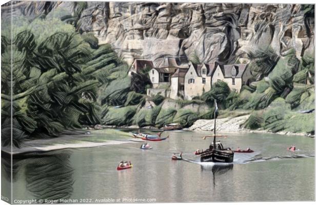 Life on the Dordogne Canvas Print by Roger Mechan