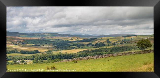 Sunshine and Shadows on Upper Teesdale Panoraama Framed Print by Richard Laidler
