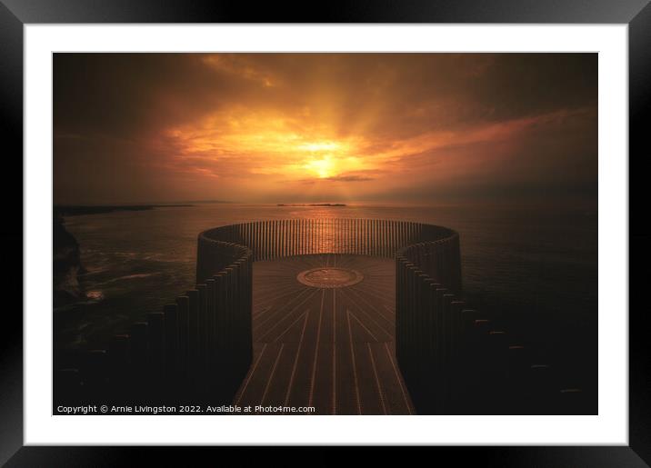 Magheracross Causeway coast sunset Framed Mounted Print by Arnie Livingston