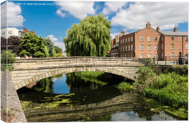 Old Bridge River Welland Spalding Lincolnshire Canvas Print by Pearl Bucknall