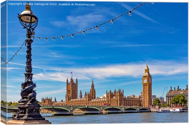The Houses of Parliament - Summer in the City Canvas Print by Cass Castagnoli