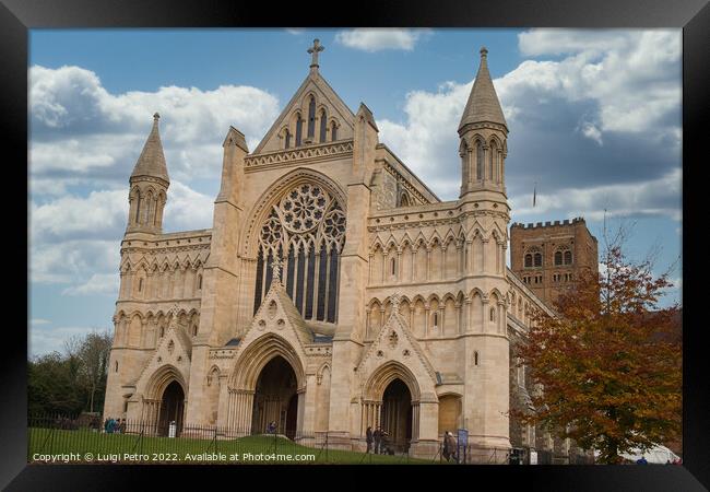 Majestic St Albans Cathedral A Symbol of History a Framed Print by Luigi Petro