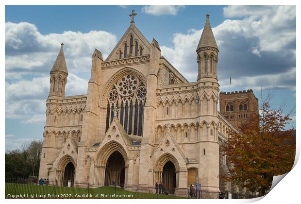 Majestic St Albans Cathedral A Symbol of History a Print by Luigi Petro