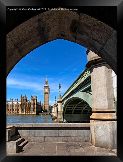 Westminster Bridge and the Houses of Parliament Framed Print by Cass Castagnoli