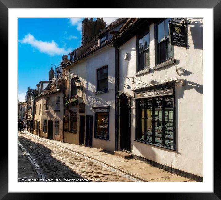 Whitby Shops Church Street Framed Mounted Print by Craig Yates