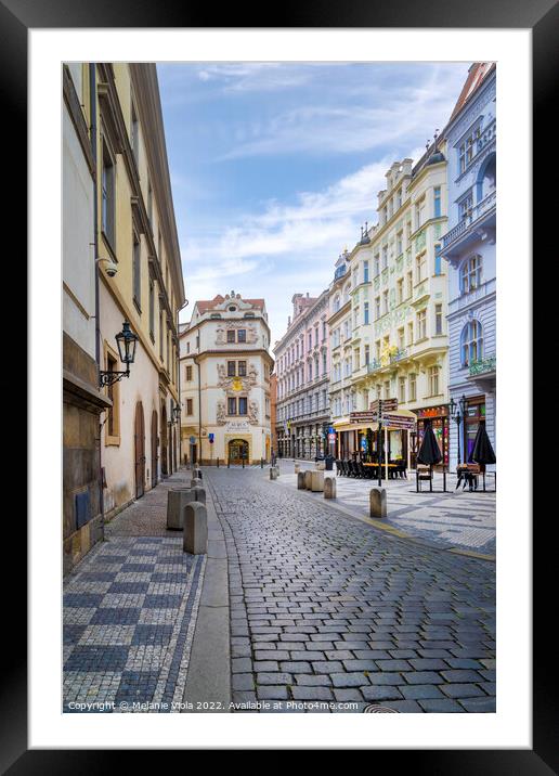 Karlova, cozy alley in Prague Framed Mounted Print by Melanie Viola