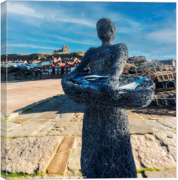 Whitby Fisher wife Statue Canvas Print by Craig Yates