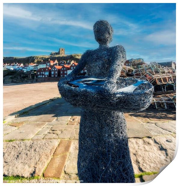 Whitby Fisher wife Statue Print by Craig Yates