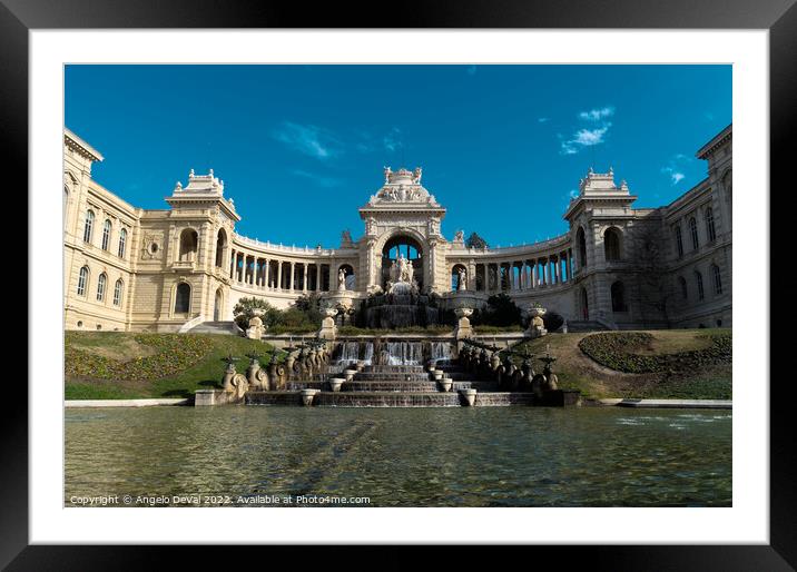 Palais Longchamp on a sunny day Framed Mounted Print by Angelo DeVal