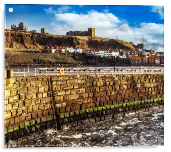 Whitby Sea Wall View. Acrylic by Craig Yates