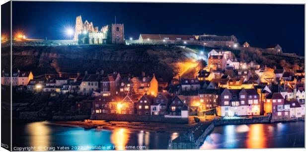 Whitby By Night. Canvas Print by Craig Yates