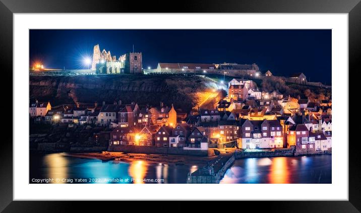Whitby By Night. Framed Mounted Print by Craig Yates