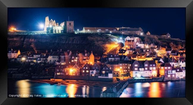 Whitby By Night. Framed Print by Craig Yates