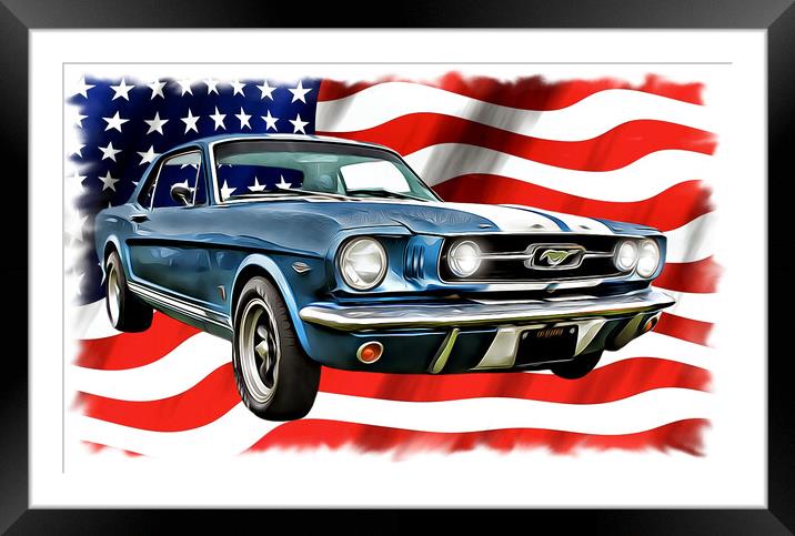 American Muscle in Digital Art Framed Mounted Print by Kevin Maughan