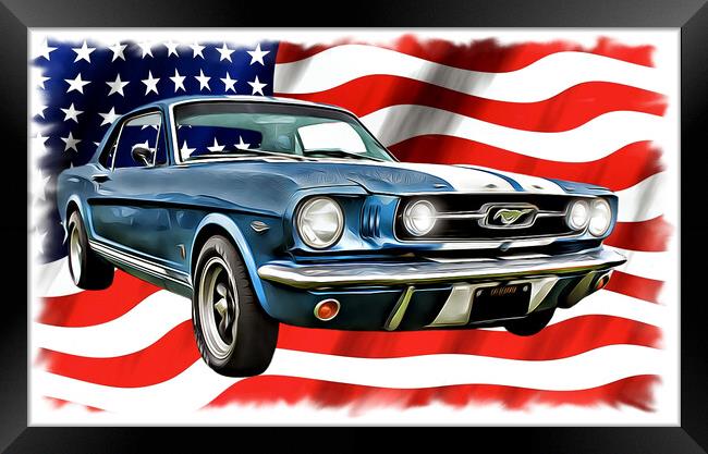 American Muscle in Digital Art Framed Print by Kevin Maughan