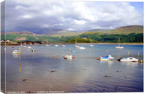 Storm approaching Barmouth Harbour, Wales. Canvas Print by john hill