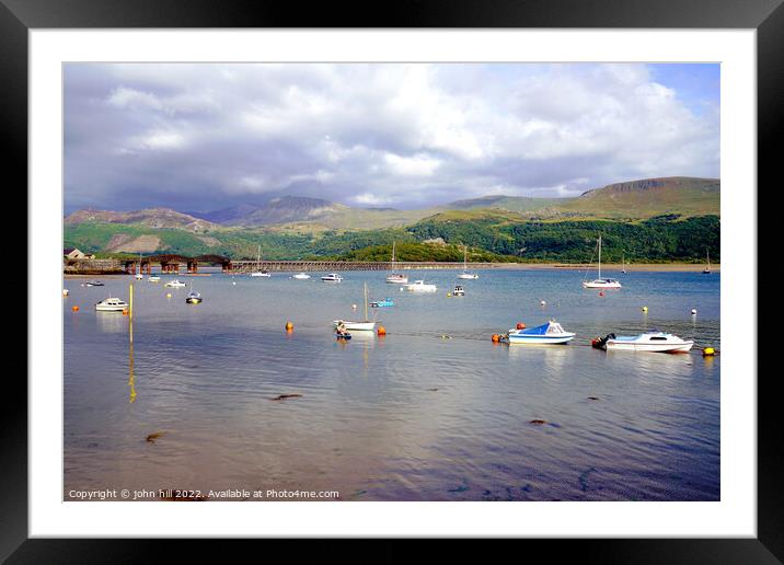 Storm approaching Barmouth Harbour, Wales. Framed Mounted Print by john hill