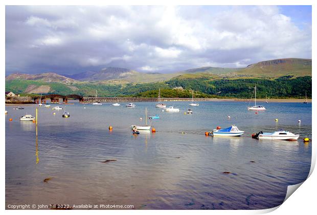 Storm approaching Barmouth Harbour, Wales. Print by john hill