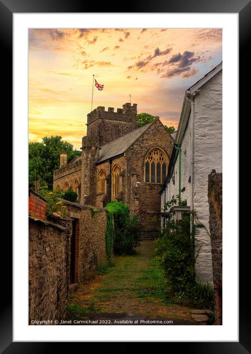 Dulverton Church Framed Mounted Print by Janet Carmichael