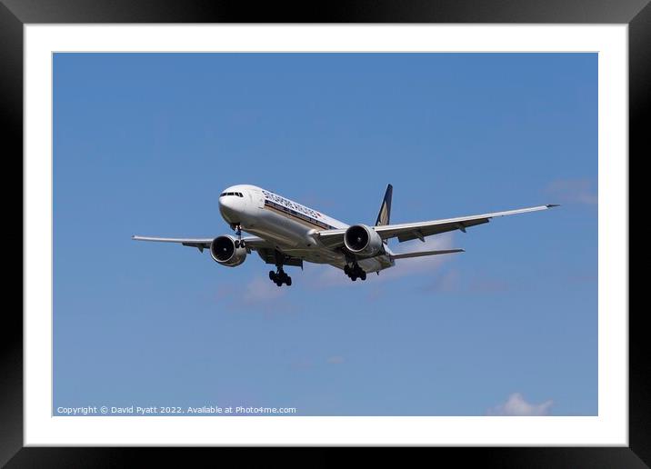 Singapore Airlines Boeing 777 Framed Mounted Print by David Pyatt