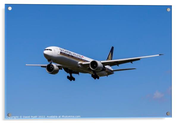 Singapore Airlines Boeing 777  Acrylic by David Pyatt