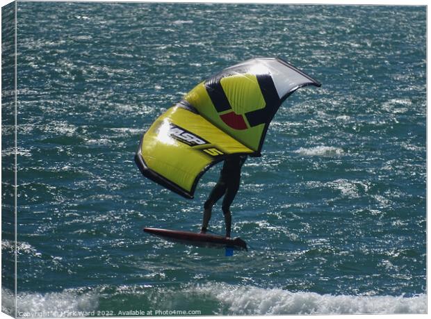 Wing Surfing at East Wittering. Canvas Print by Mark Ward