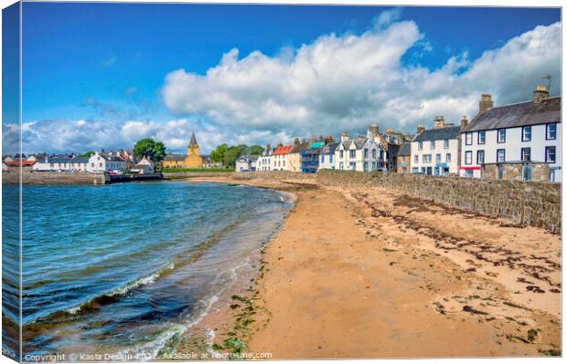 Anstruther Shorefront Sea View Canvas Print by Kasia Design