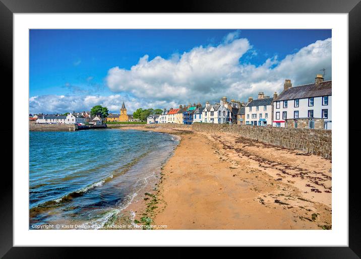 Anstruther Shorefront Sea View Framed Mounted Print by Kasia Design
