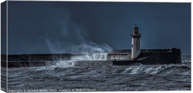 Storm in the Port Canvas Print by Richard Stoker