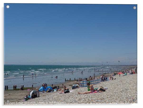 East Wittering Beach in Summer. Acrylic by Mark Ward