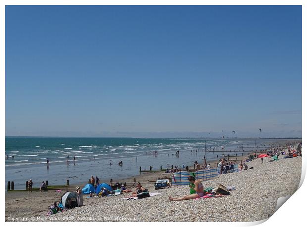 East Wittering Beach in Summer. Print by Mark Ward