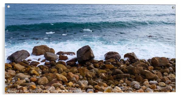 Seascape on Atlantic seaboard, Cape Town coastline Acrylic by Rika Hodgson