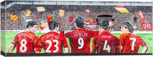 Liverpool FC mural past and present legends Canvas Print by Jason Wells