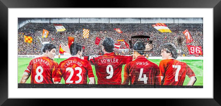 Liverpool FC mural past and present legends Framed Mounted Print by Jason Wells