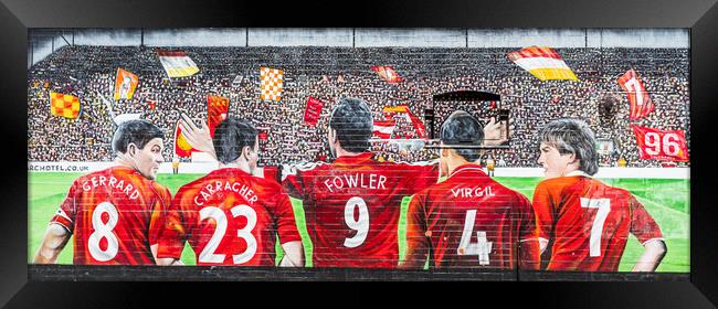 Liverpool FC mural past and present legends Framed Print by Jason Wells