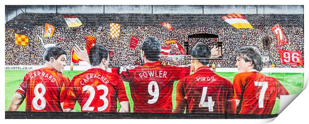 Liverpool FC mural past and present legends Print by Jason Wells