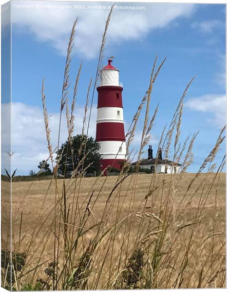 Historic Happisburgh Lighthouse: East Anglia's Bea Canvas Print by Holly Burgess