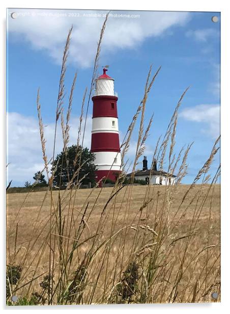 Historic Happisburgh Lighthouse: East Anglia's Bea Acrylic by Holly Burgess